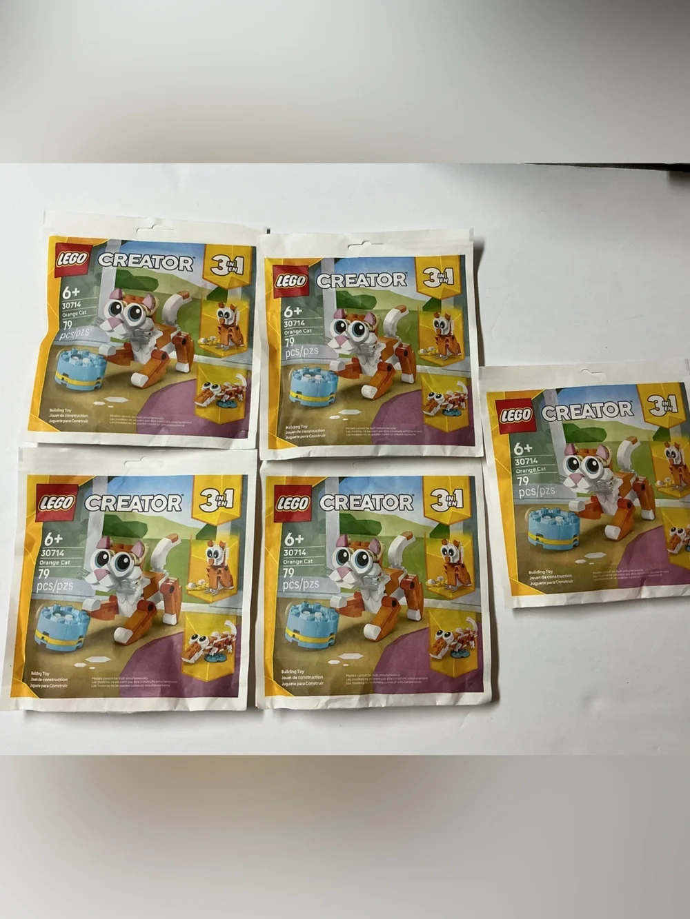 A lot of 5 LEGO Creator Orange Cat 30714